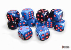 Gemini Black-Starlight/red 16mm d6 Dice Block (12 dice) - CHX26658